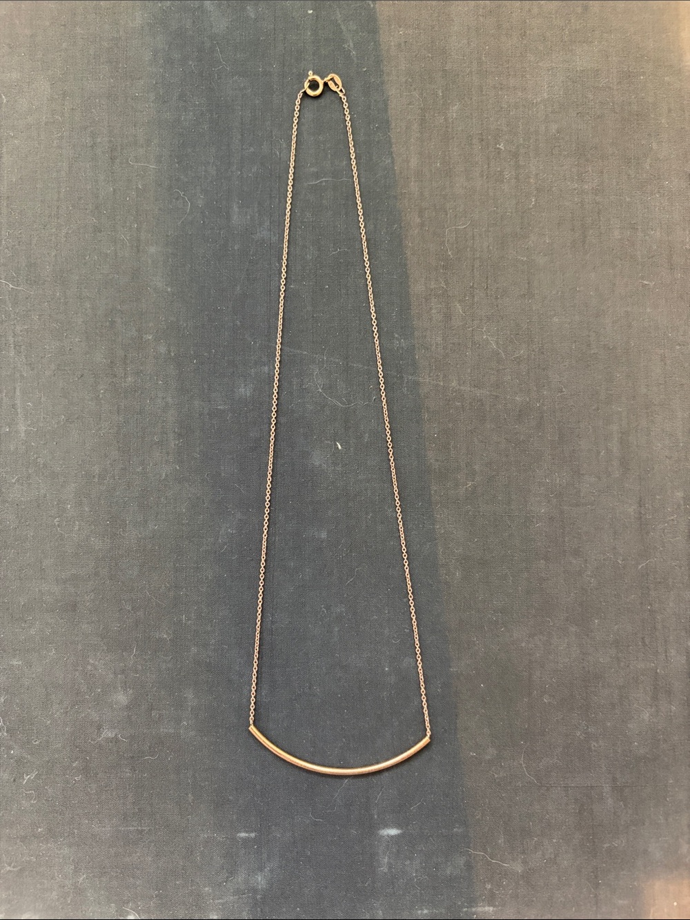 Delicate Curved Bar Necklace - Gold Tone